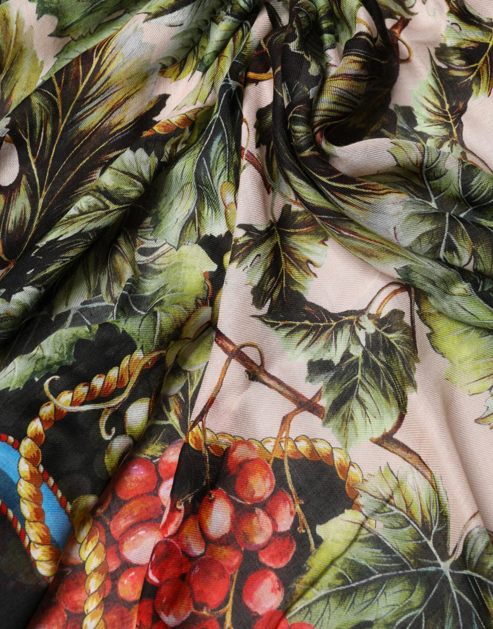 Dolce & Gabbana Multicolor Grapes Print Wrap Shawl 196cm x 134cm Scarf