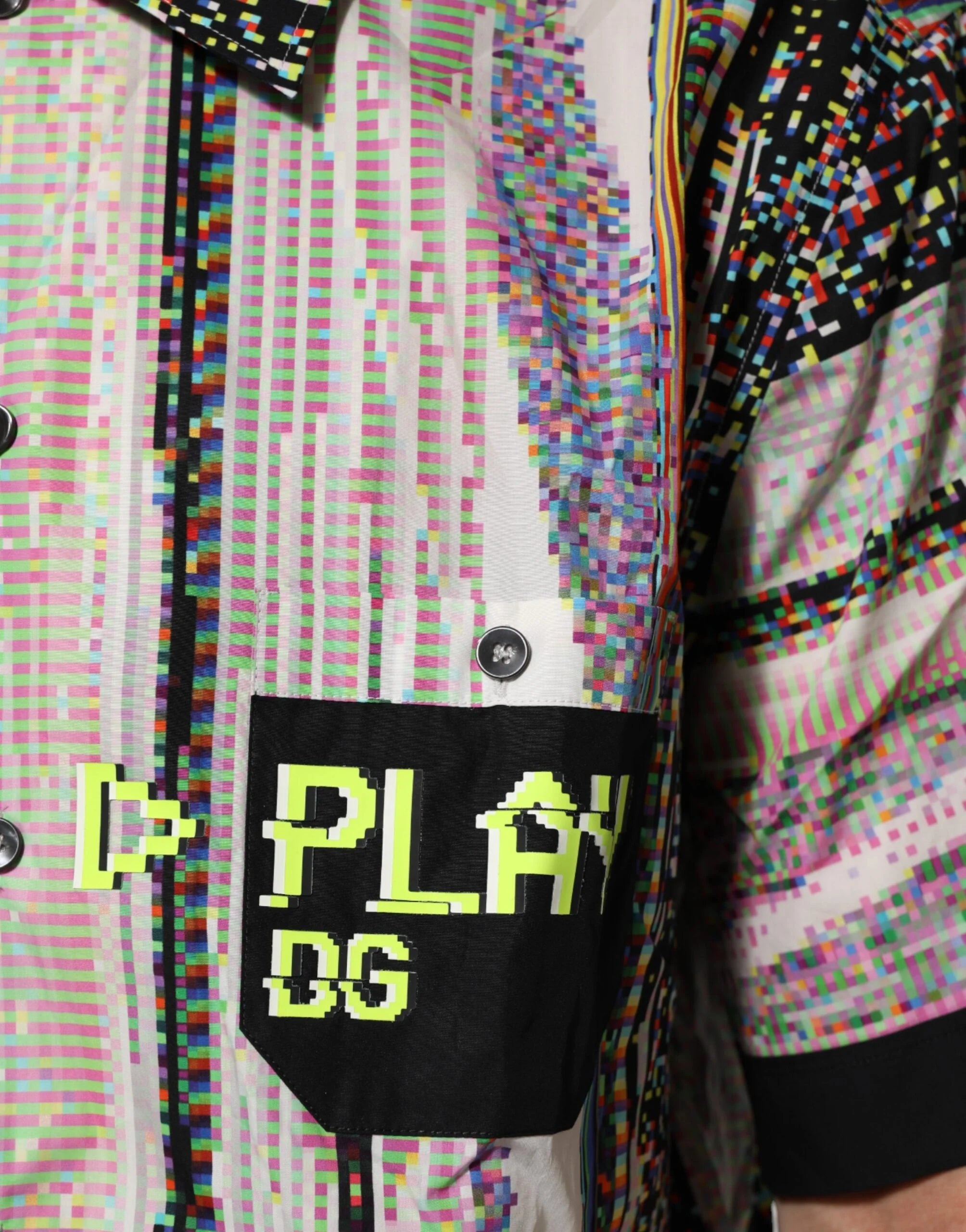 Dolce & Gabbana Multicolor Graphic Collared Casual Shirt - IT42 | XL - Shirts