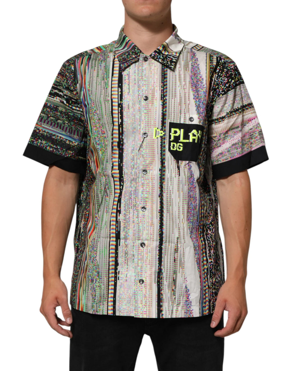 Dolce & Gabbana Multicolor Graphic Collared Casual Shirt - IT42 | XL