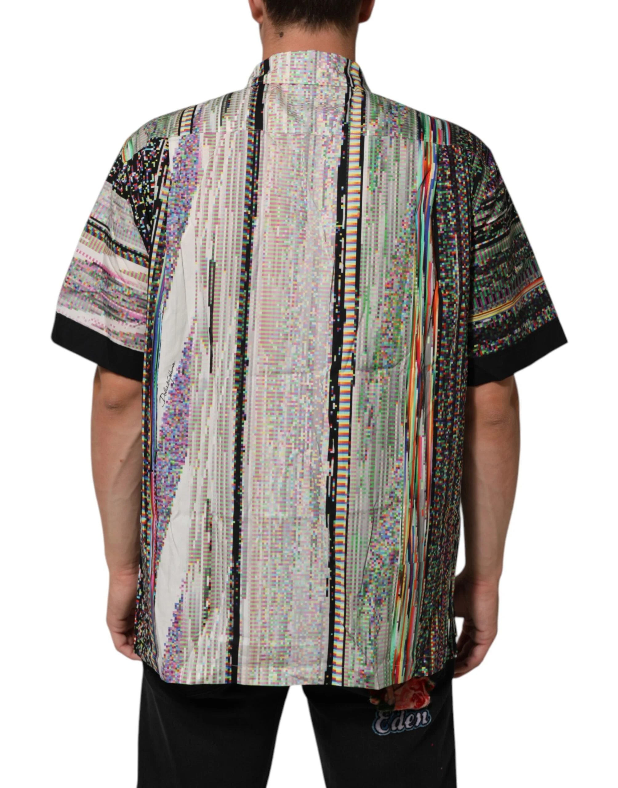 Dolce & Gabbana Multicolor Graphic Collared Casual Shirt - IT42 | XL
