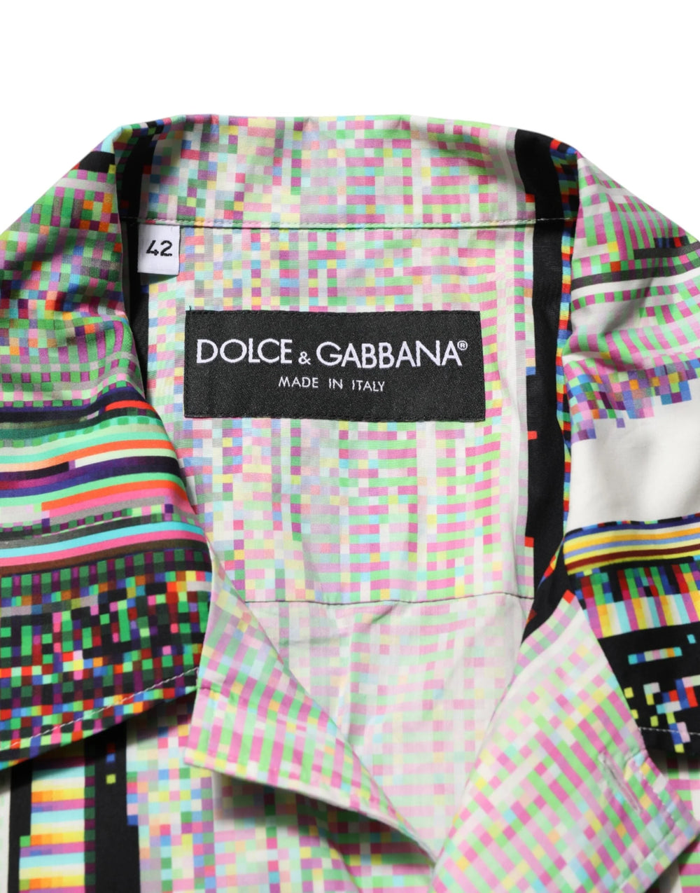 Dolce & Gabbana Multicolor Graphic Collared Casual Shirt - IT42 | XL - Shirts