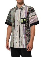 Dolce & Gabbana Multicolor Graphic Collared Casual Shirt - IT42 | XL