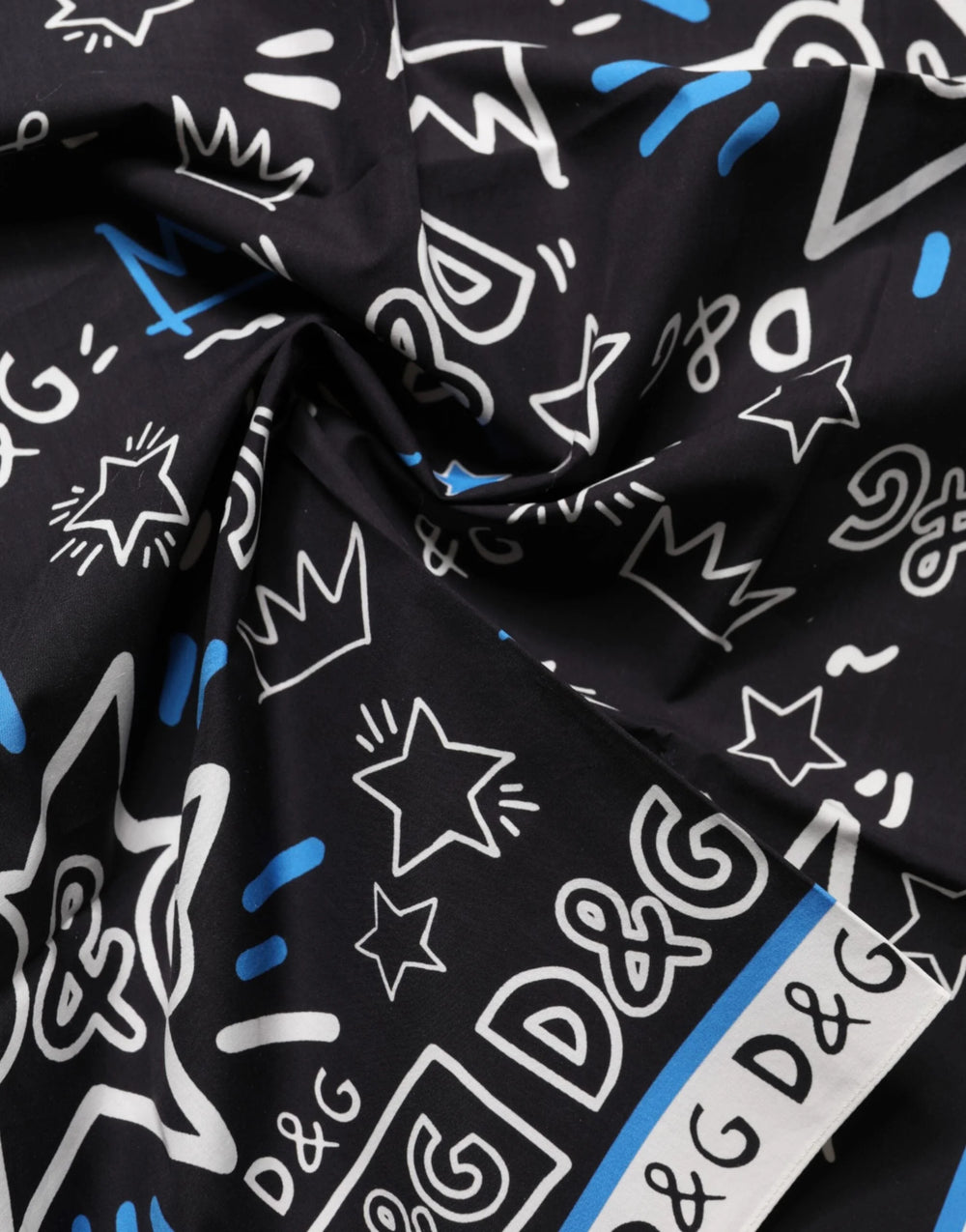 Dolce & Gabbana Multicolor Graphic Cotton Square Foulard Scarf