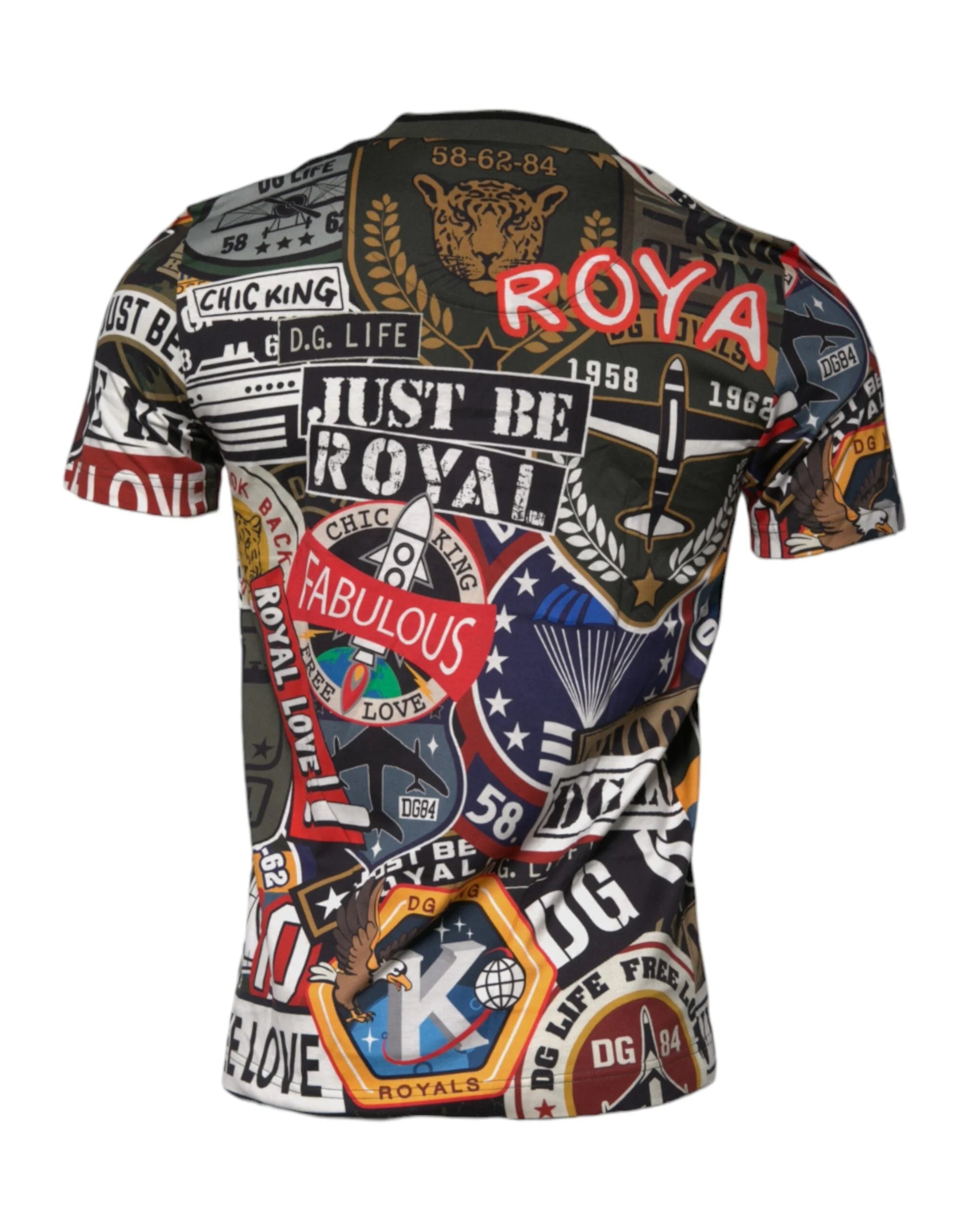 Dolce & Gabbana Multicolor Graphic Print Cotton Crew Neck T-shirt - T-Shirts