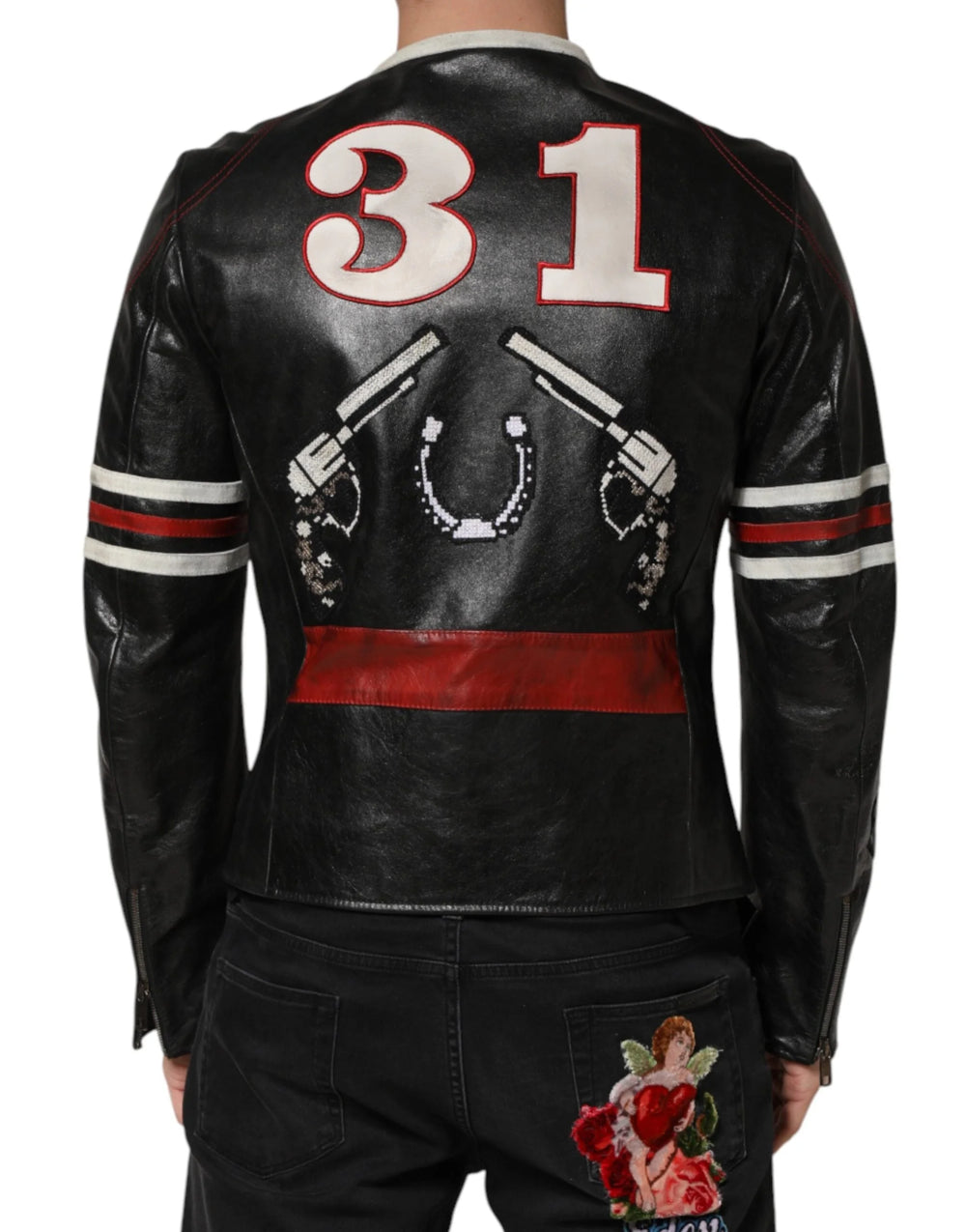 Dolce & Gabbana Multicolor Guns n’ Roses Full Zip Men Biker Jacket - IT50 | L