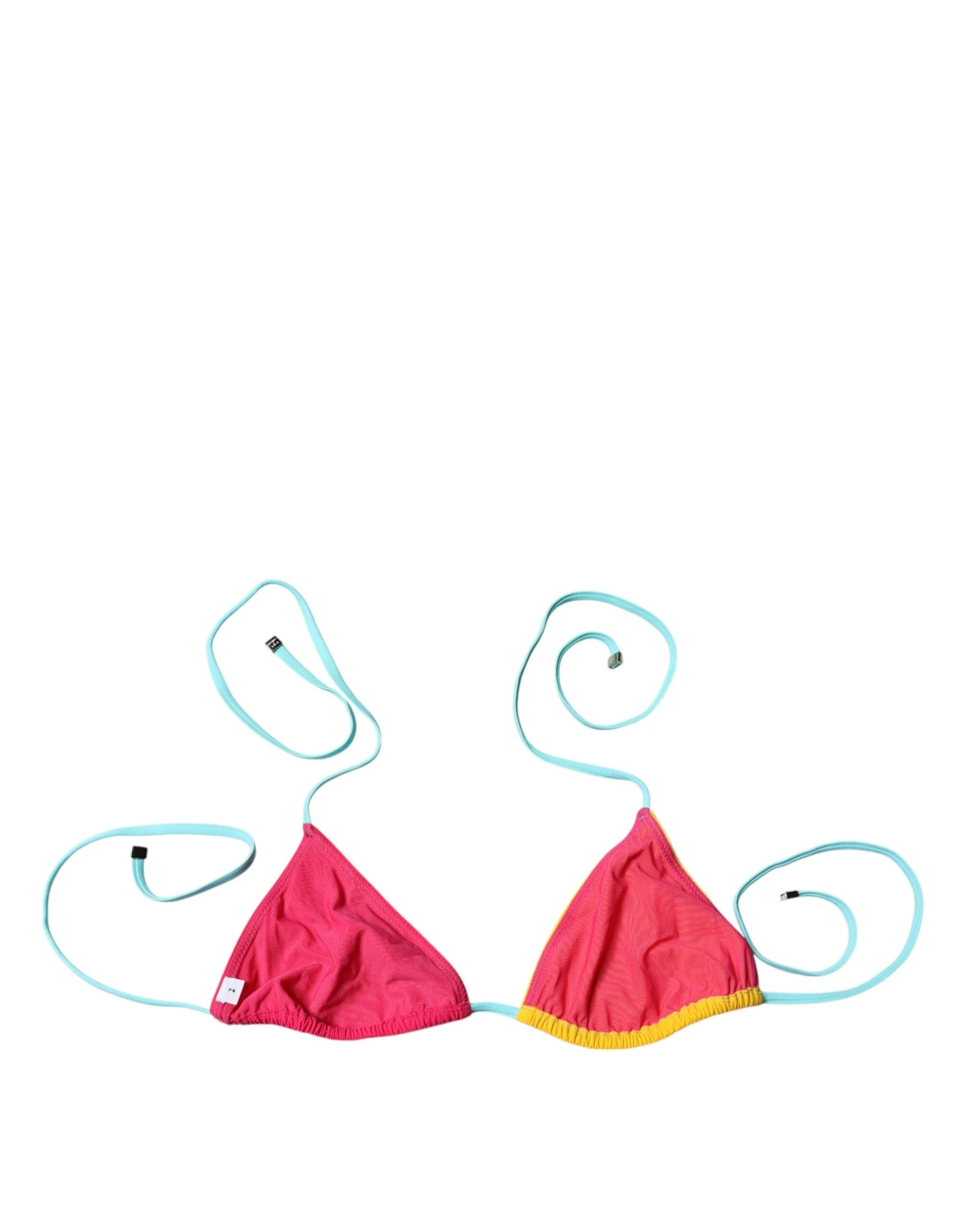 Dolce & Gabbana Multicolor Halter Beachwear Bikini Top Swimwear - IT2 | S - Swimwear Tops