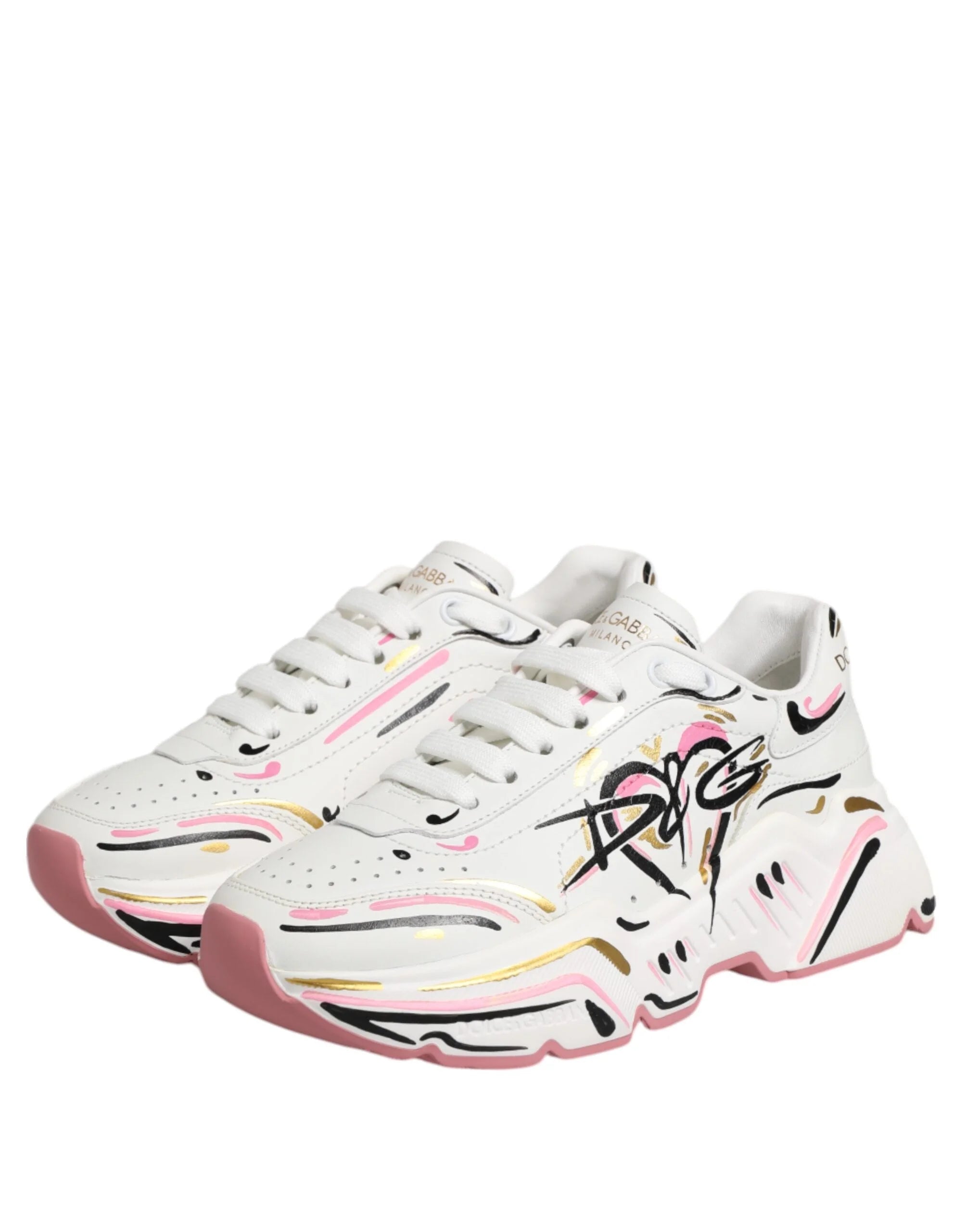 Dolce & Gabbana Multicolor Hand Painted DAYMASTER Sneaker Shoes - EU35/US4.5 - Sneakers