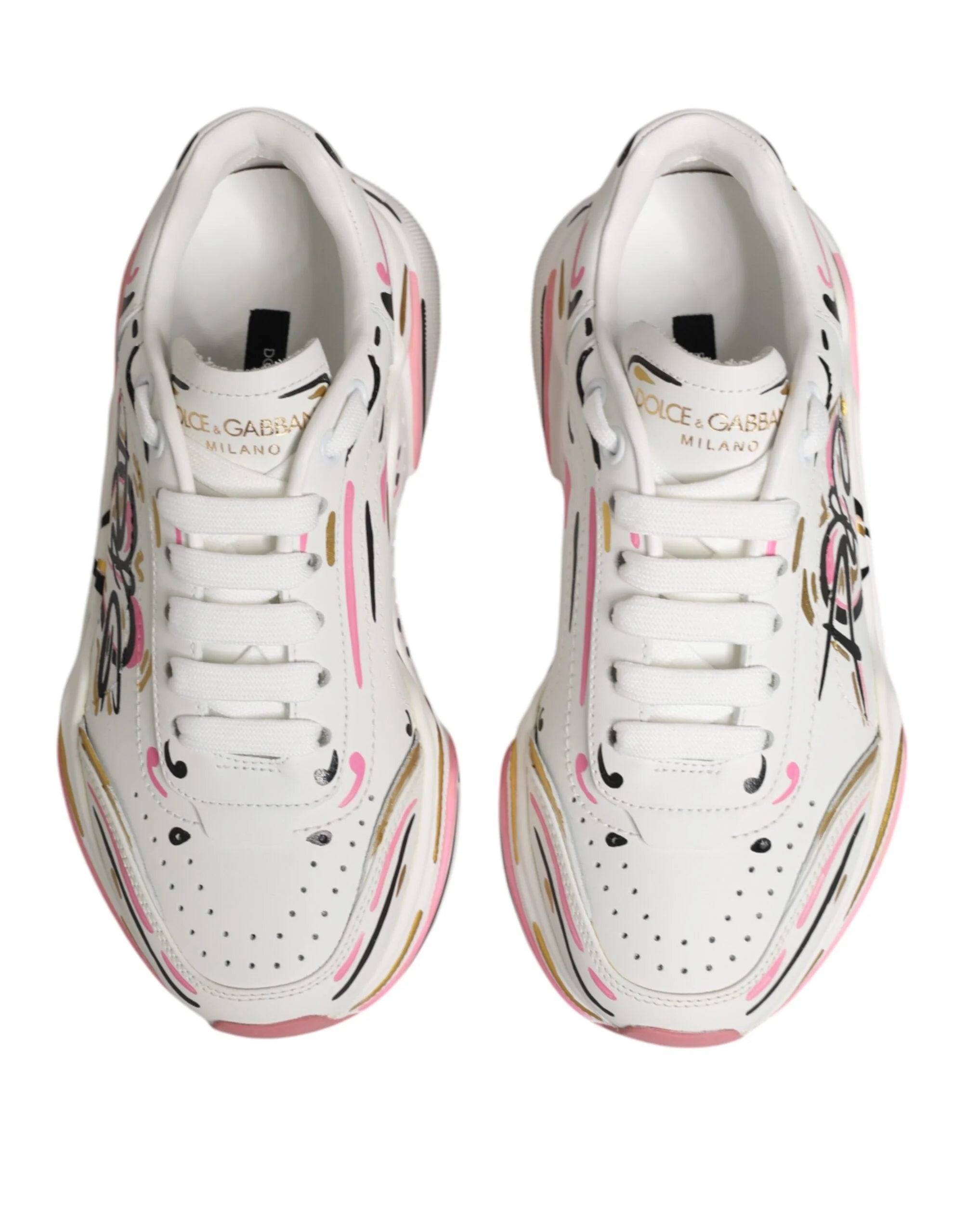 Dolce & Gabbana Multicolor Hand Painted DAYMASTER Sneaker Shoes - EU35/US4.5 - Sneakers