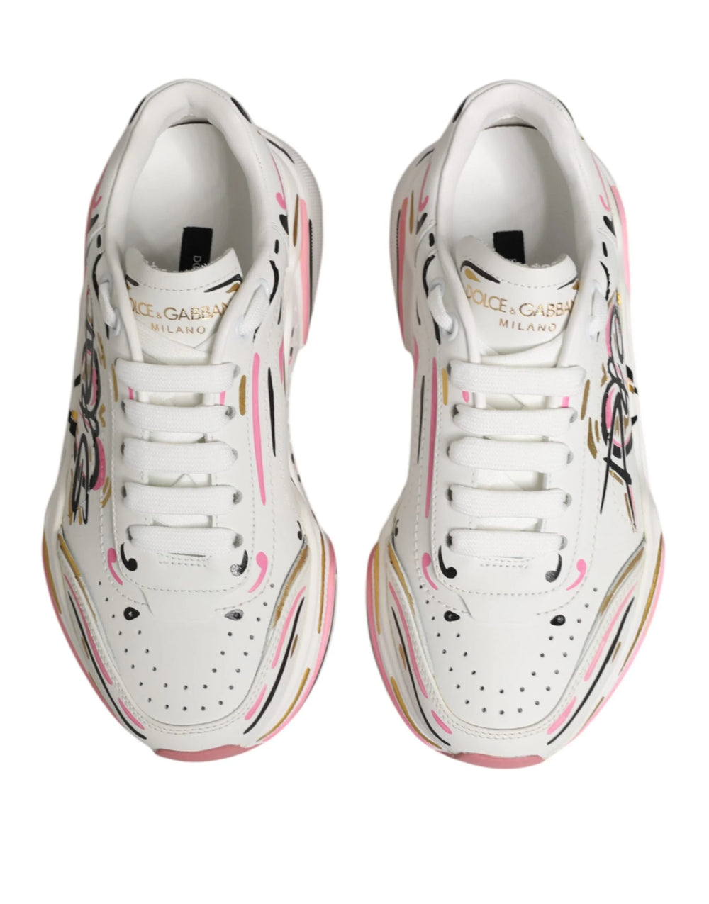 Dolce & Gabbana Multicolor Hand Painted DAYMASTER Sneaker Shoes - EU35/US4.5 - Sneakers