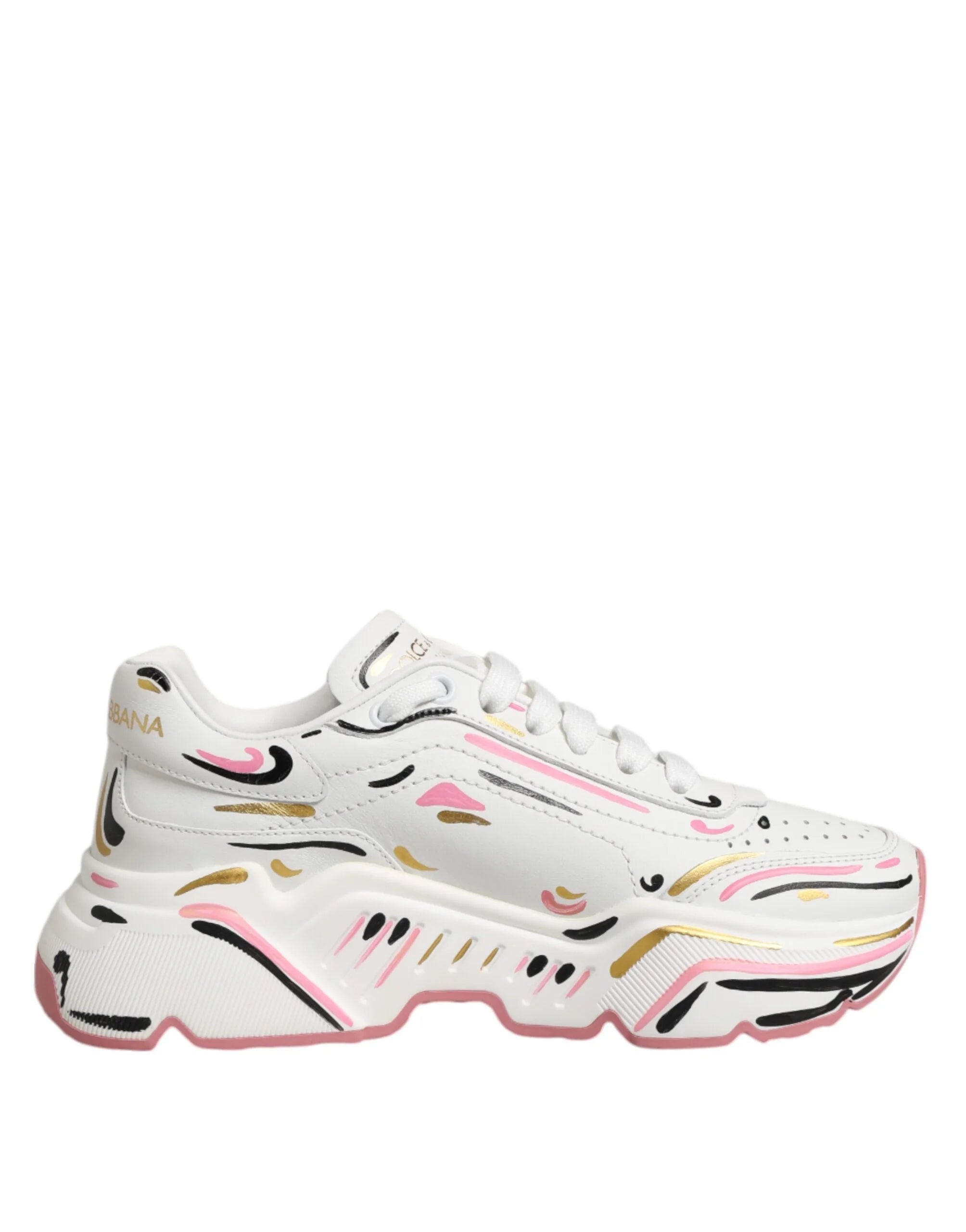 Dolce & Gabbana Multicolor Hand Painted DAYMASTER Sneaker Shoes - EU35/US4.5 - Sneakers