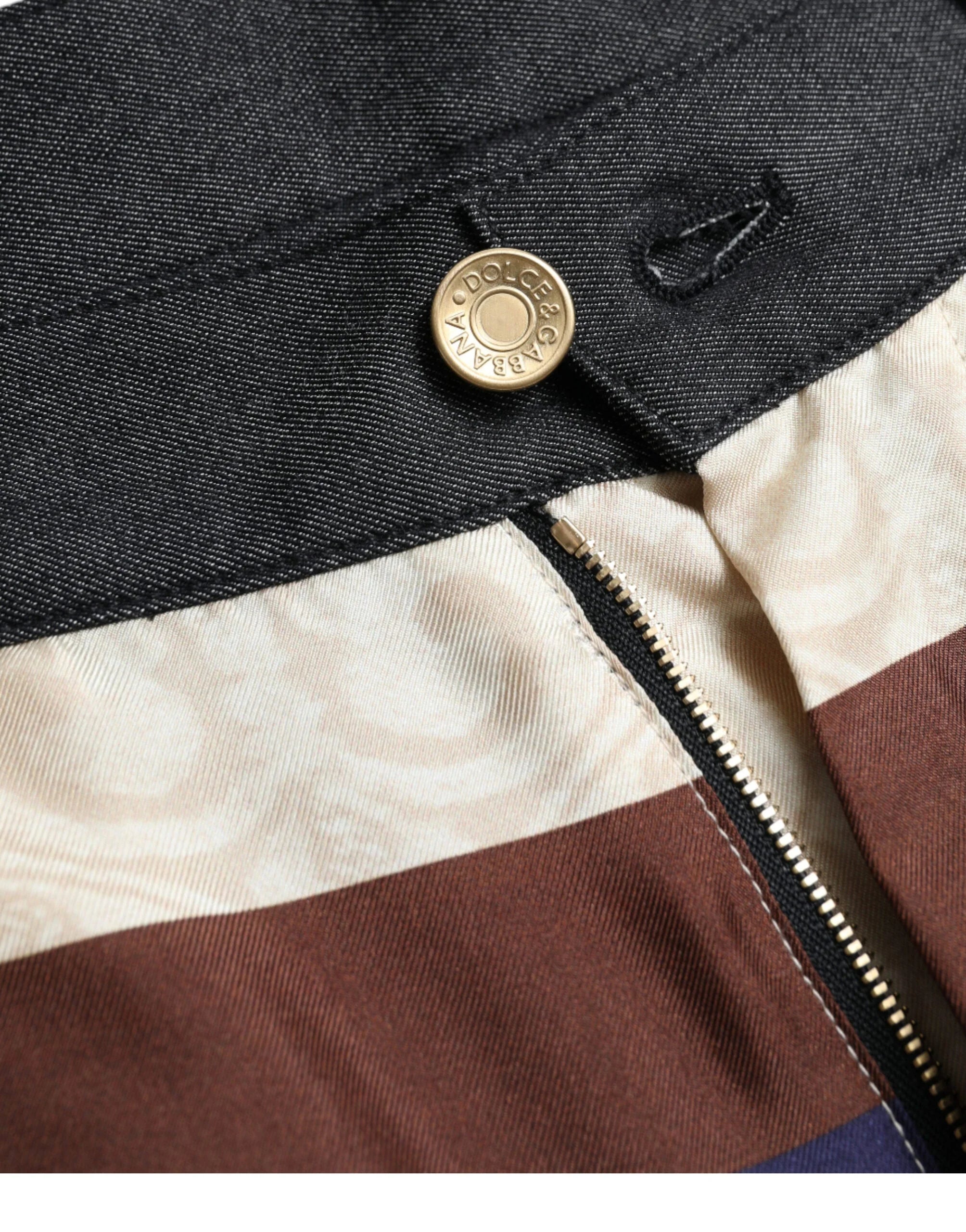 Dolce & Gabbana Multicolor Heraldic Skinny Men Pants - IT48 | M - Trousers