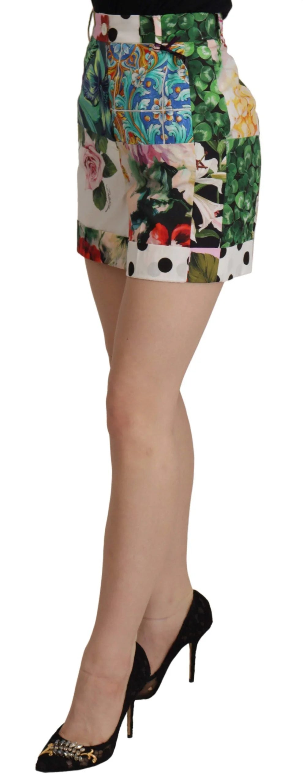 Dolce & Gabbana Multicolor High Waist Hot Pants Shorts - IT36 | XS - Short Trousers