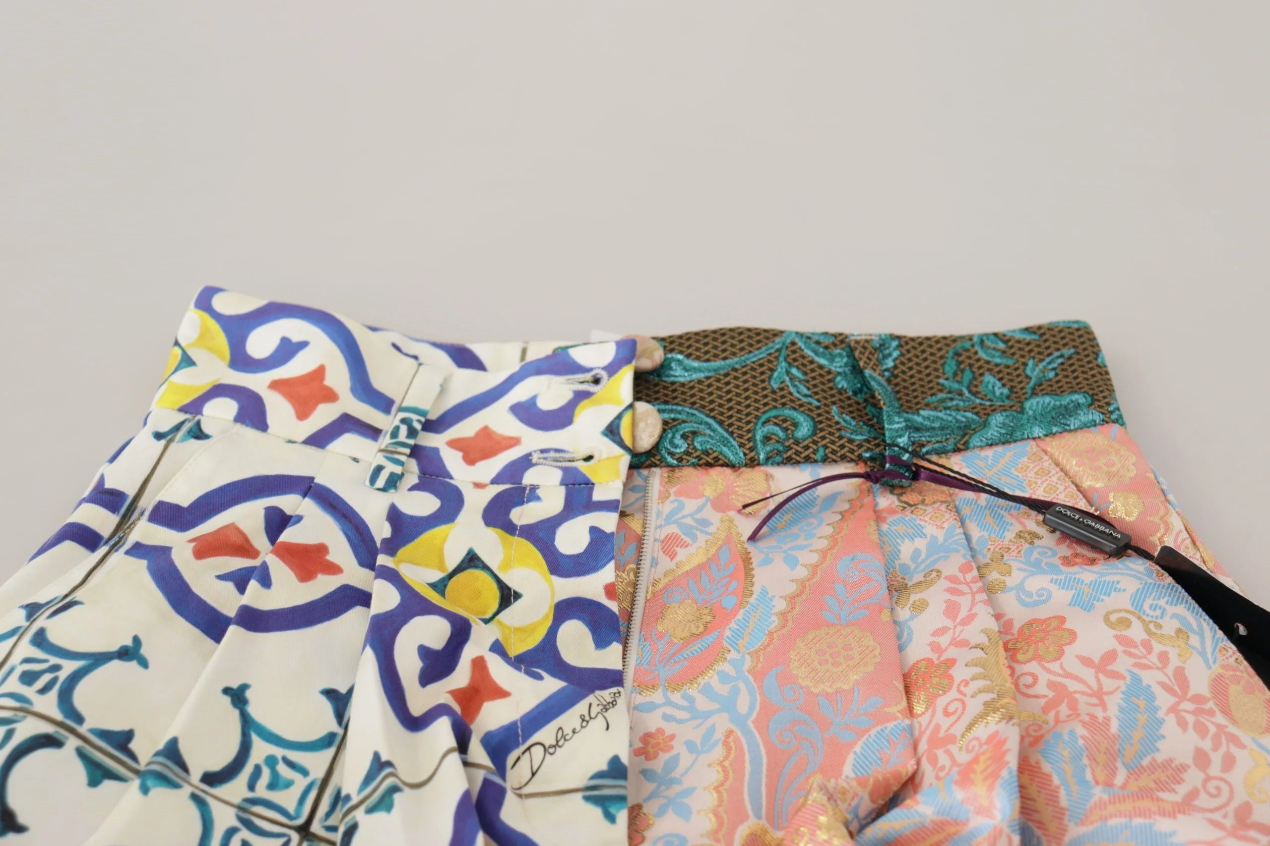 Dolce & Gabbana Multicolor High Waist Hot Pants Shorts - Short Trousers