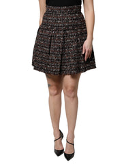 Dolce & Gabbana Multicolor High Waist Tartan Tweed Mini Skirt - Skirts