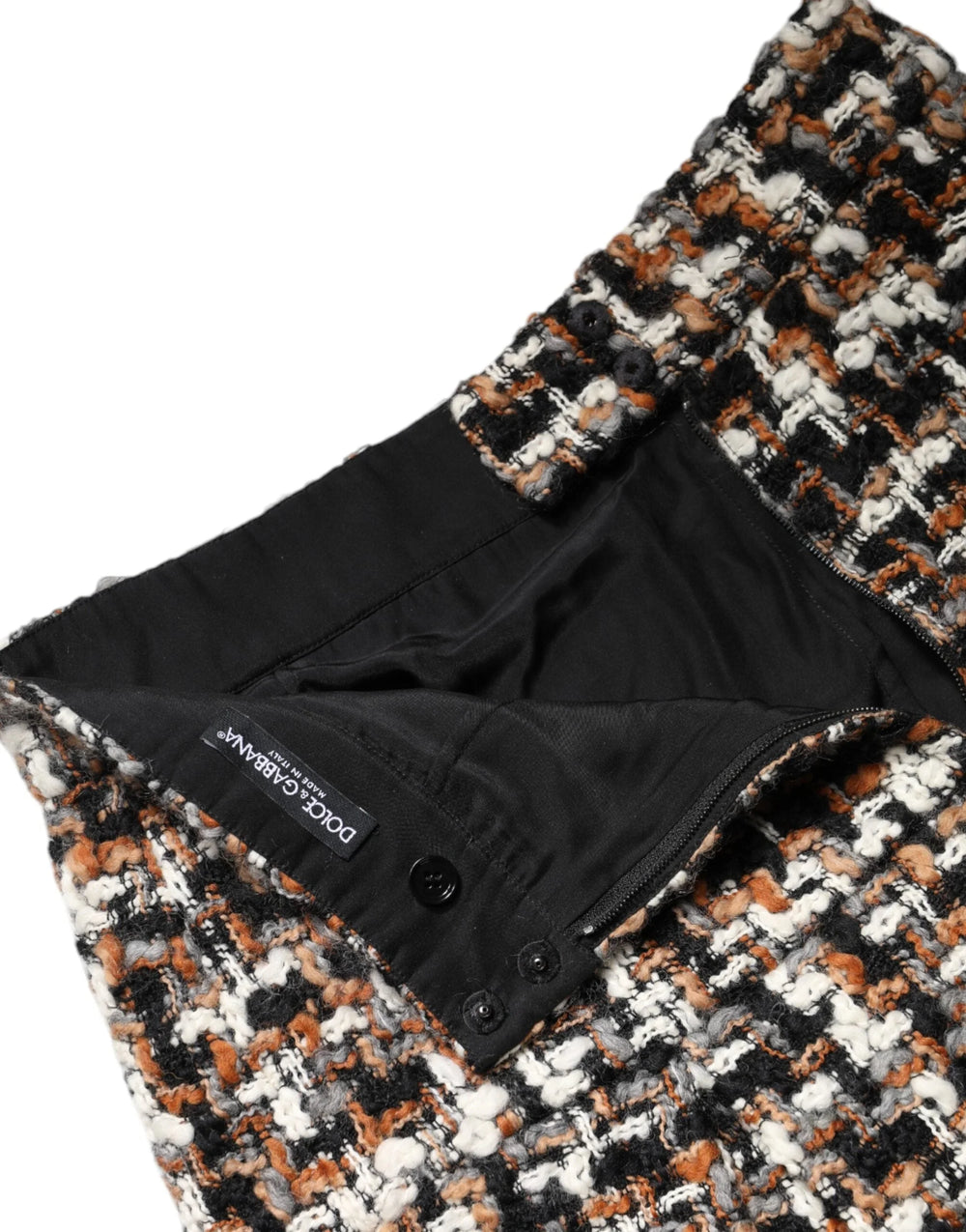 Dolce & Gabbana Multicolor High Waist Tartan Tweed Mini Skirt - Skirts
