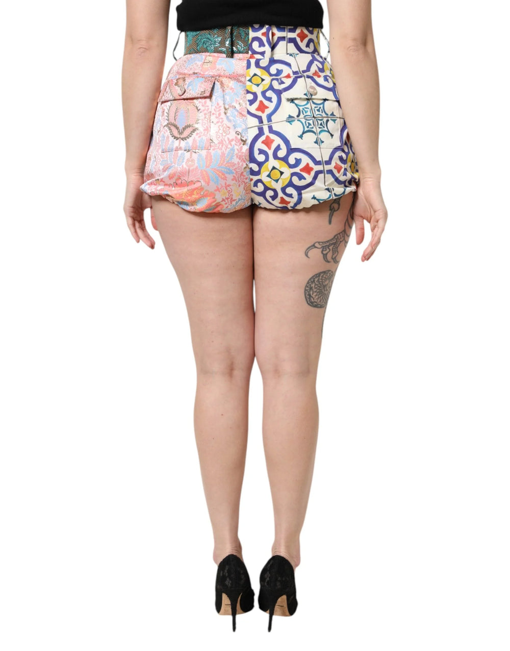 Dolce & Gabbana Multicolor High Waist Women Hot Pants Shorts - Short Trousers