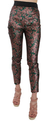 Dolce & Gabbana Multicolor Iridescent Brocade Jacquard Trousers Crop Pants - Trousers