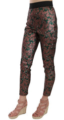 Dolce & Gabbana Multicolor Iridescent Brocade Jacquard Trousers Crop Pants - Trousers