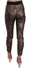 Dolce & Gabbana Multicolor Iridescent Brocade Jacquard Trousers Crop Pants - Trousers