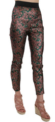 Dolce & Gabbana Multicolor Iridescent Brocade Jacquard Trousers Crop Pants - Trousers