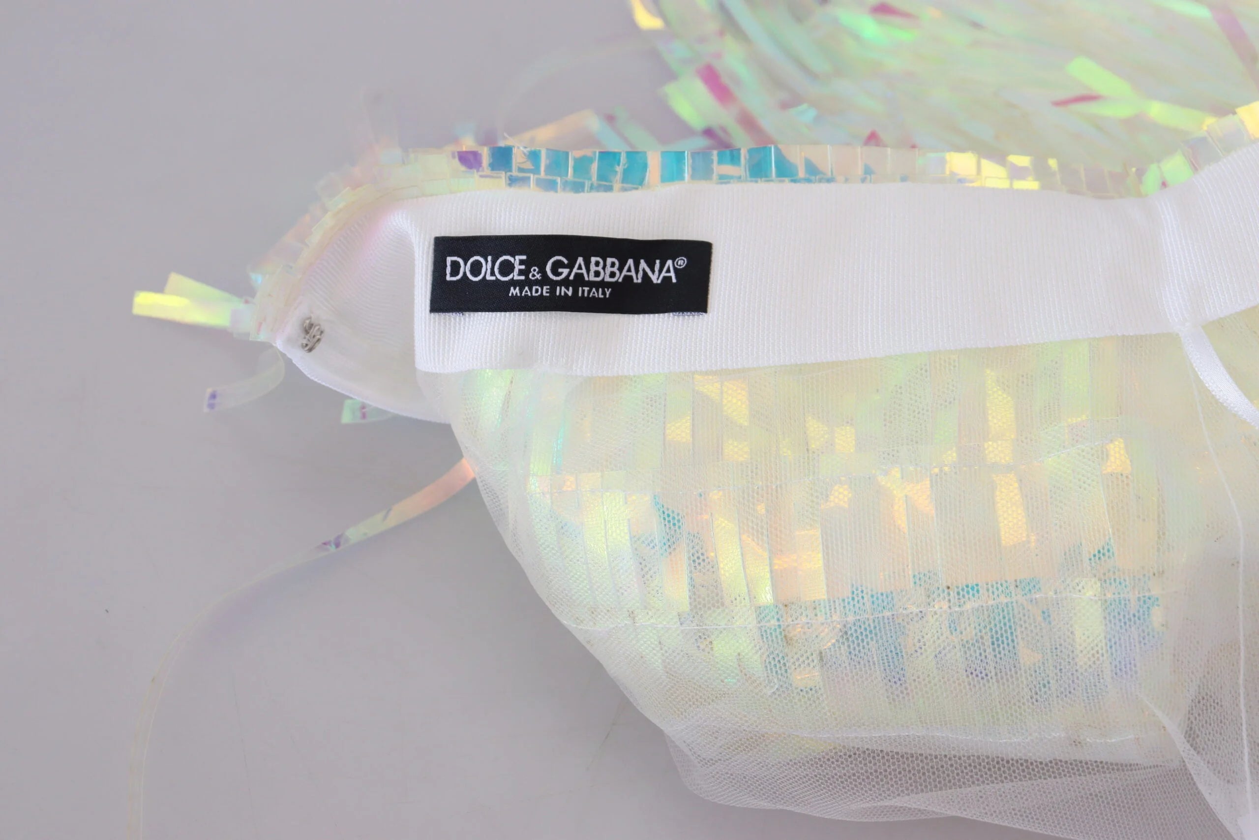 Dolce & Gabbana Multicolor Iridescent Fringed Tulle Skirt - IT46|XL - Skirts