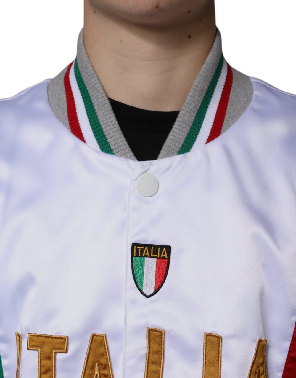 Dolce & Gabbana Multicolor Italia Button Down Bomber Jacket - Bomber Jackets