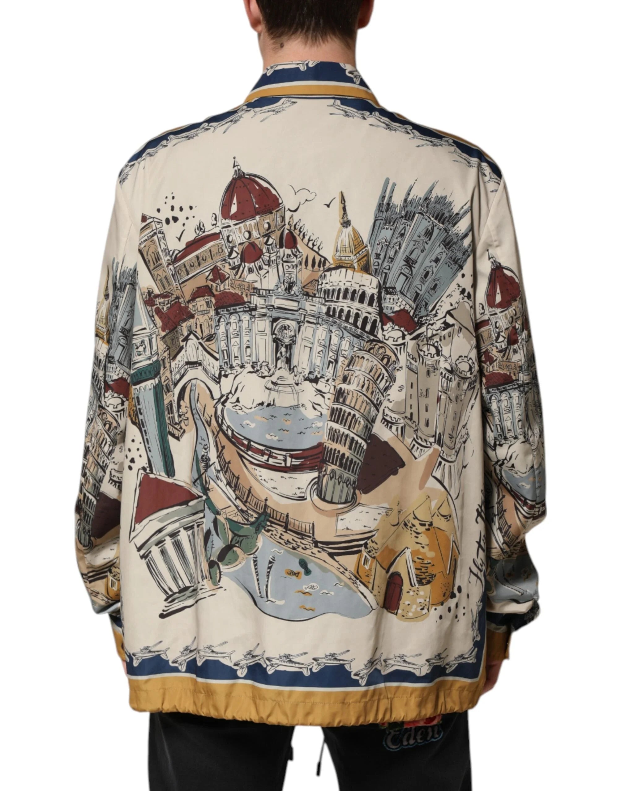 Dolce & Gabbana Multicolor Italian Motif Men Bomber Jacket - IT56 | XXL - Bomber Jackets