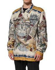 Dolce & Gabbana Multicolor Italian Motif Men Bomber Jacket - IT56 | XXL - Bomber Jackets