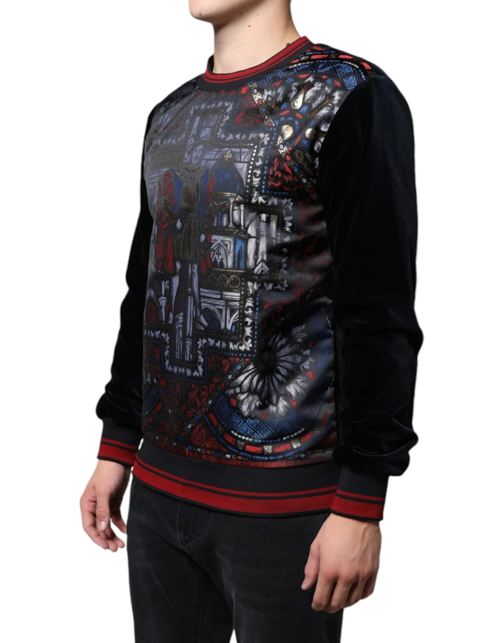 Dolce & Gabbana Multicolor Jacquard Crew Neck Sweatshirt Sweater - IT44 | XS - Sweatshirts