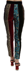 Dolce & Gabbana Multicolor Jacquard Cropped Tapered Pants - IT38|XS - Trousers