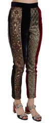 Dolce & Gabbana Multicolor Jacquard Cropped Tapered Pants - IT38|XS - Trousers