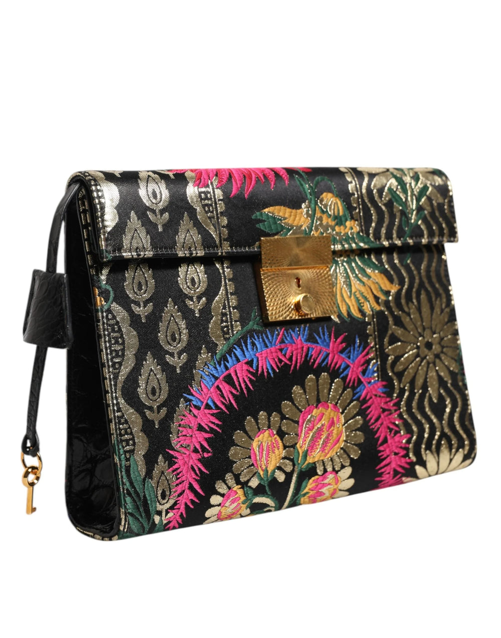 Dolce & Gabbana Multicolor Jacquard Floral Document Briefcase Bag - Briefcases