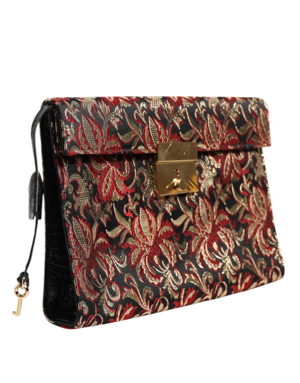 Dolce & Gabbana Multicolor Jacquard Floral Document Briefcase Bag - Briefcases