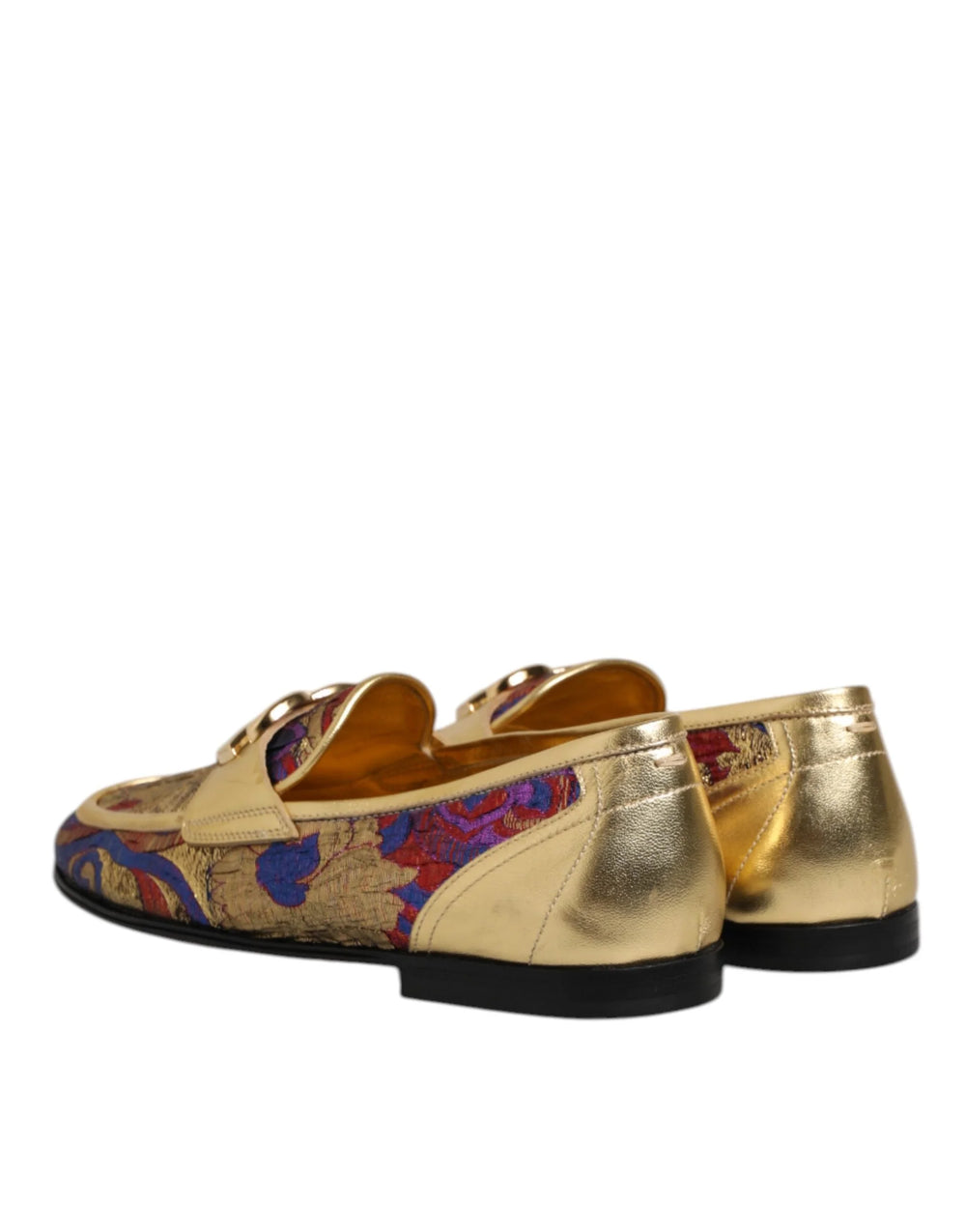 Dolce & Gabbana Multicolor Jacquard Gold DG Logo Loafer Shoes - EU39/US6 - Flats