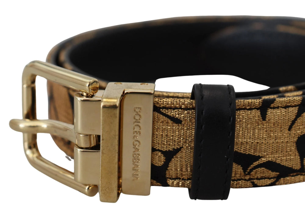 Dolce & Gabbana Multicolor Jacquard Leather Logo Buckle Belt - 75 cm / 29,5 Inches - Belts