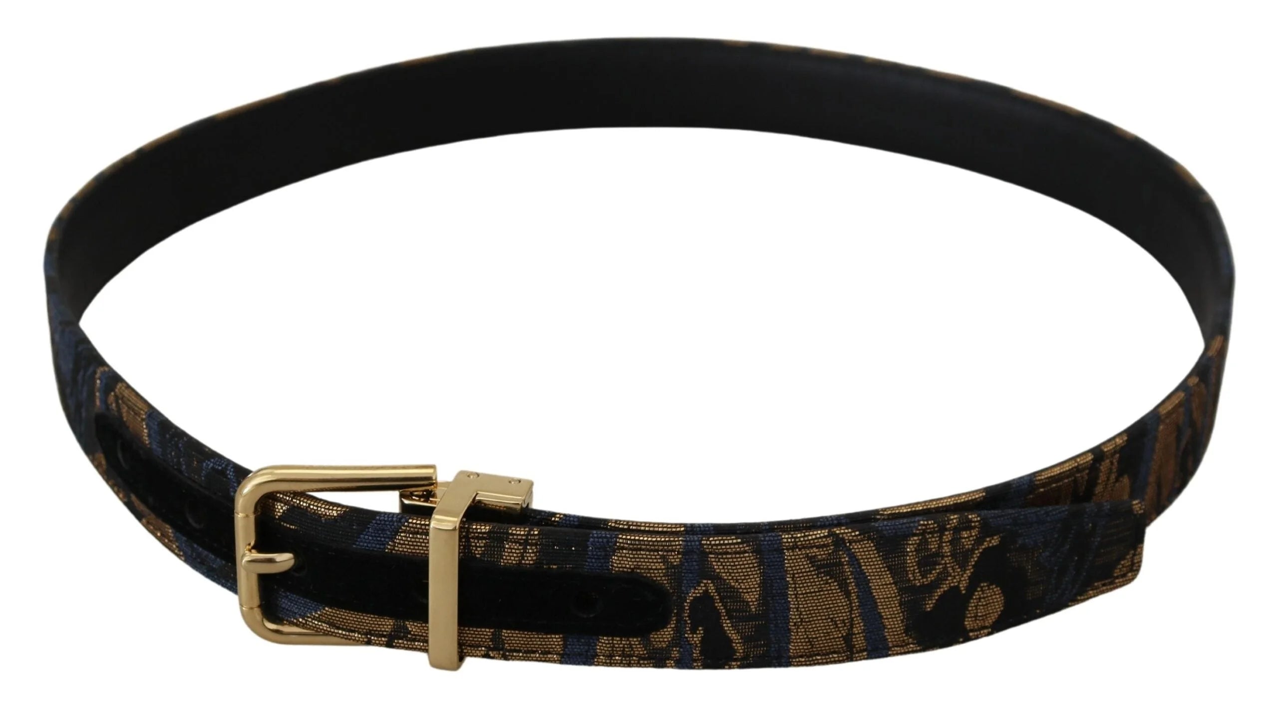Dolce & Gabbana Multicolor Jacquard Leather Logo Buckle Belt - 75 cm / 29,5 Inches - Belts