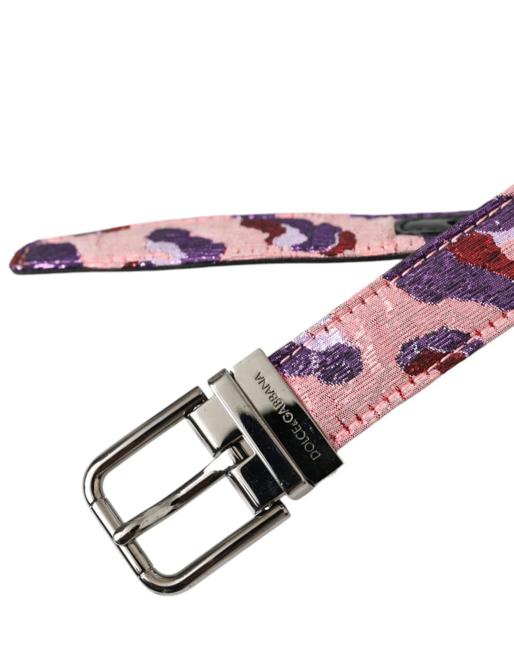 Dolce & Gabbana Multicolor Jacquard Leather Metal Buckle Belt - 95 cm / 38 Inches - Belts