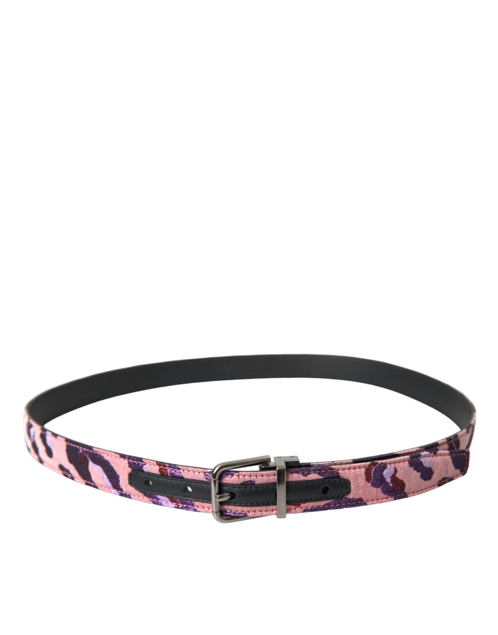 Dolce & Gabbana Multicolor Jacquard Leather Metal Buckle Belt - 95 cm / 38 Inches - Belts