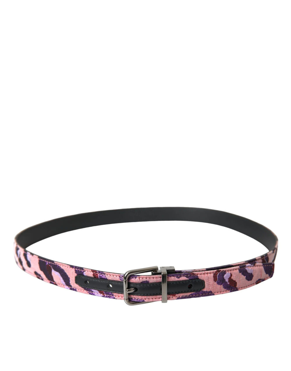 Dolce & Gabbana Multicolor Jacquard Leather Metal Buckle Belt - 95 cm / 38 Inches - Belts