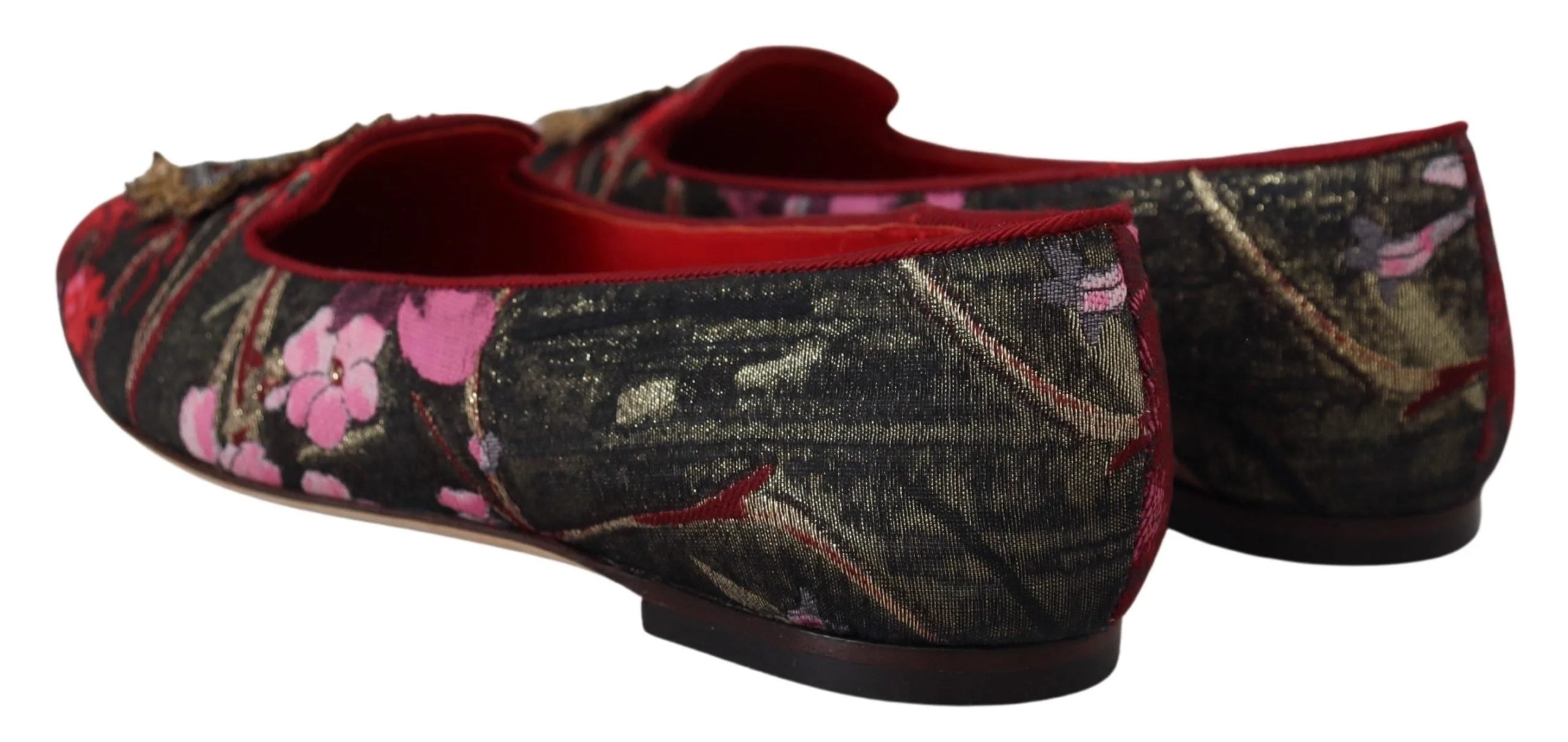Dolce & Gabbana Multicolor Jacquard Sacred Heart Patch Slip On Shoes - EU35.5/US5 - Flats