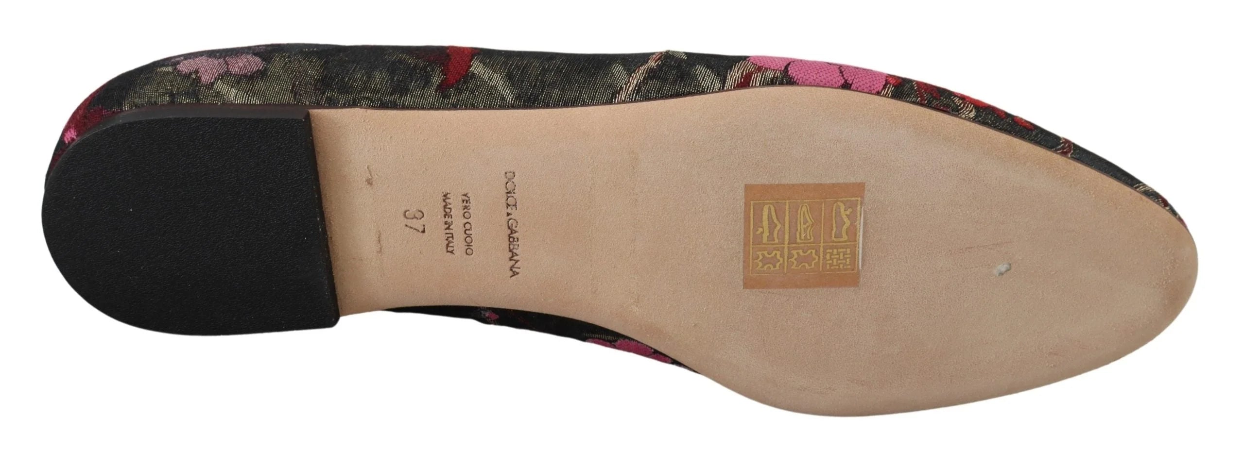 Dolce & Gabbana Multicolor Jacquard Sacred Heart Patch Slip On Shoes - EU35.5/US5 - Flats
