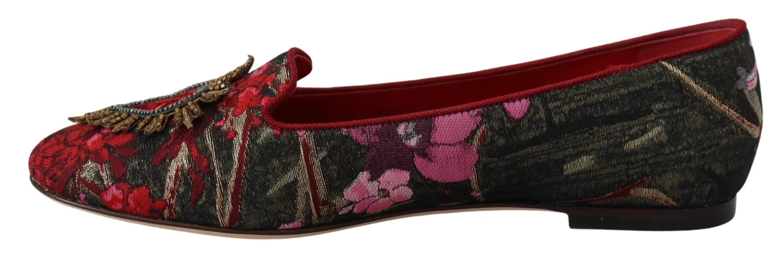 Dolce & Gabbana Multicolor Jacquard Sacred Heart Patch Slip On Shoes - EU35.5/US5 - Flats