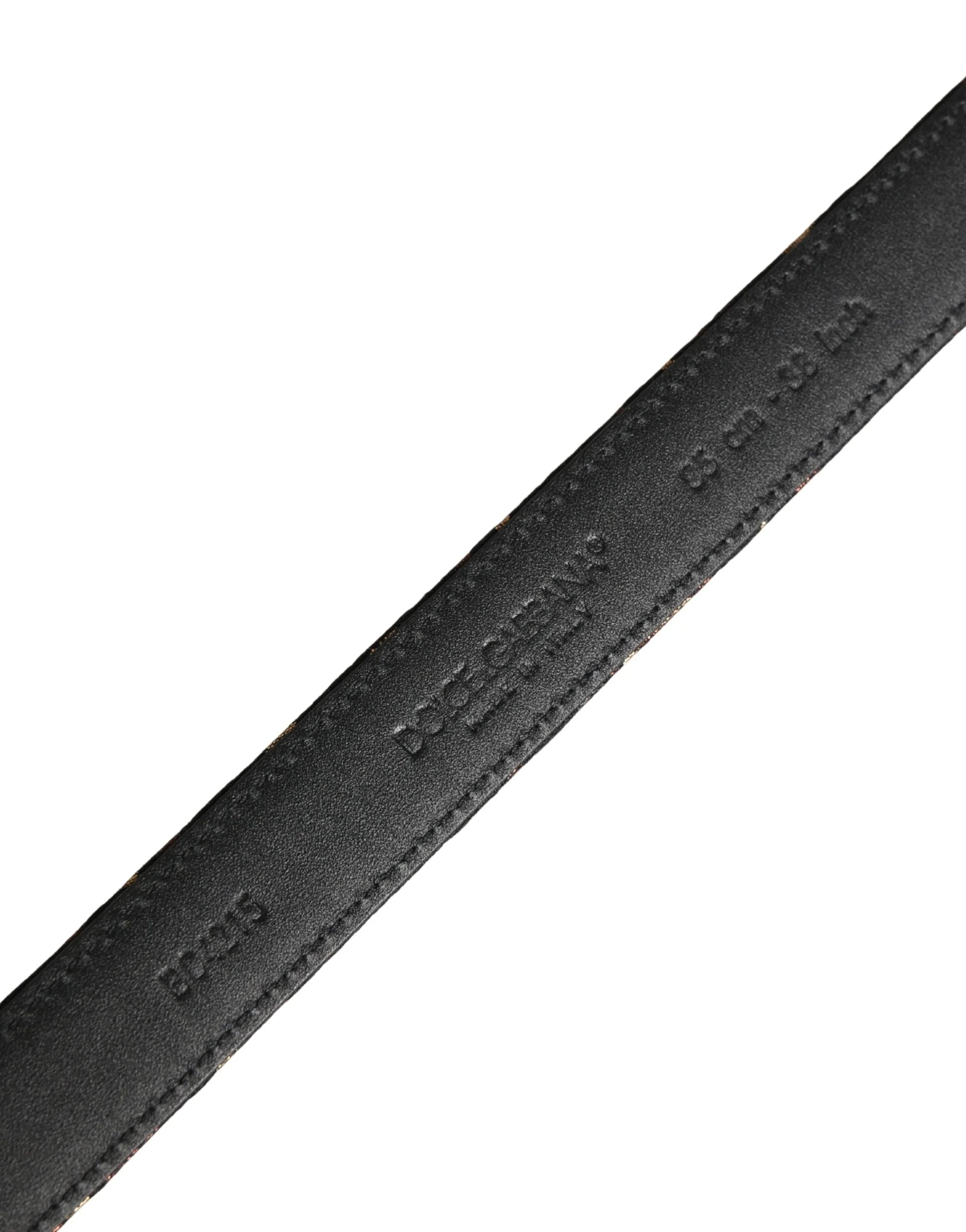 Dolce & Gabbana Multicolor Jacquard Silver Metal Buckle Belt - 95 cm / 38 Inches