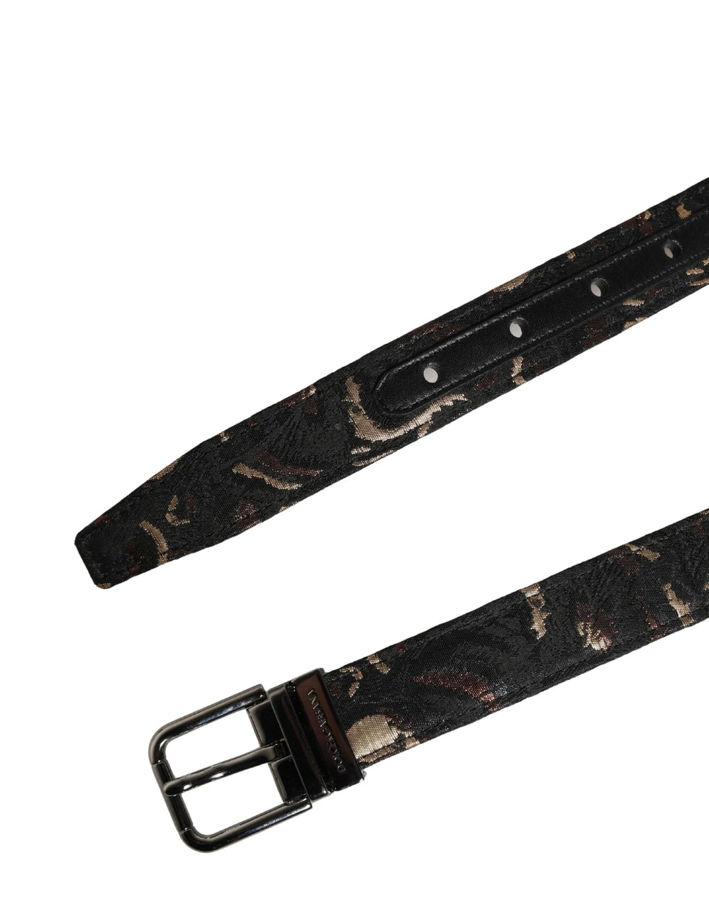 Dolce & Gabbana Multicolor Jacquard Silver Metal Buckle Belt - 95 cm / 38 Inches