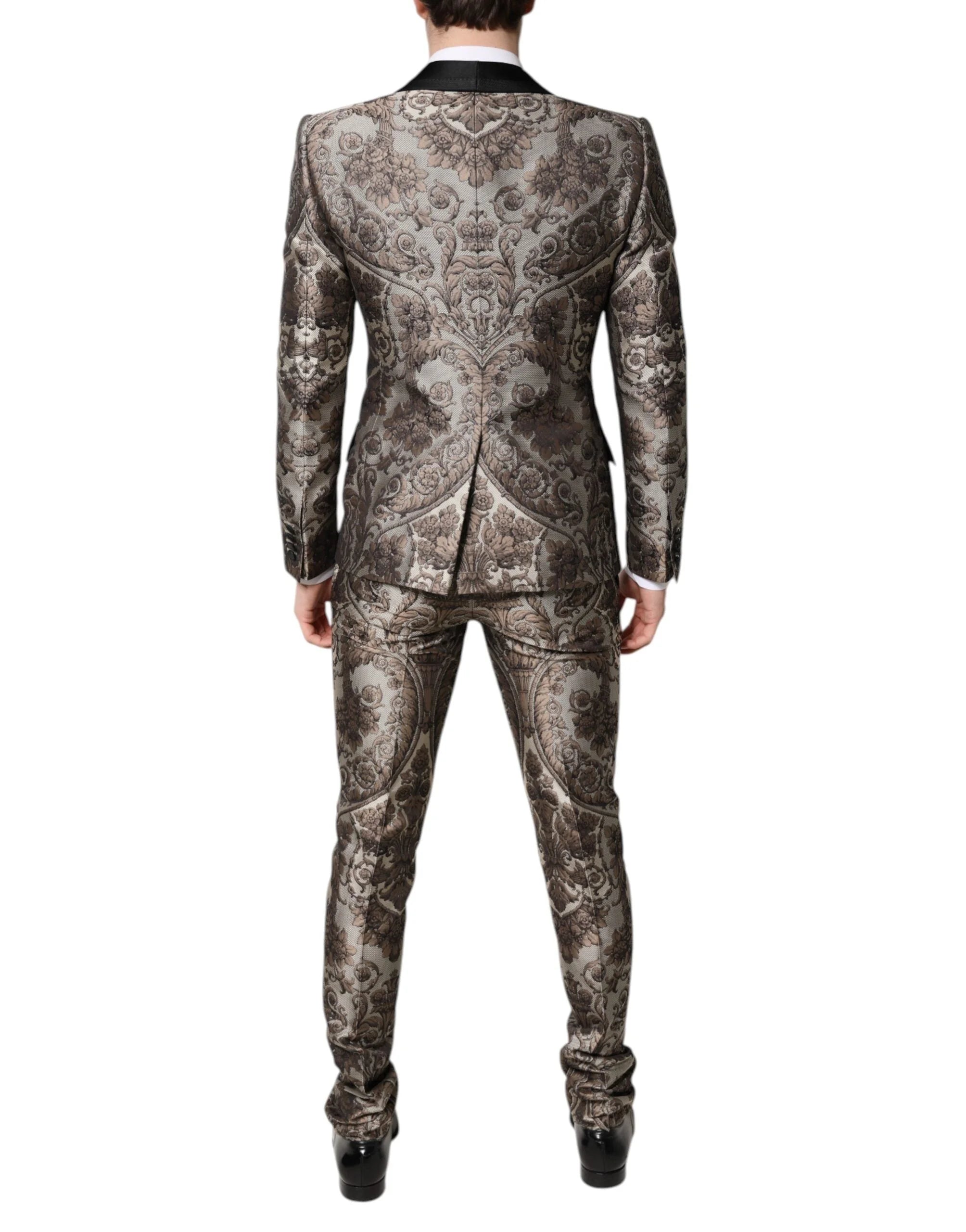 Dolce & Gabbana Multicolor Jacquard Single Breasted 3 Piece Suit - IT46 | S - Pant Suits