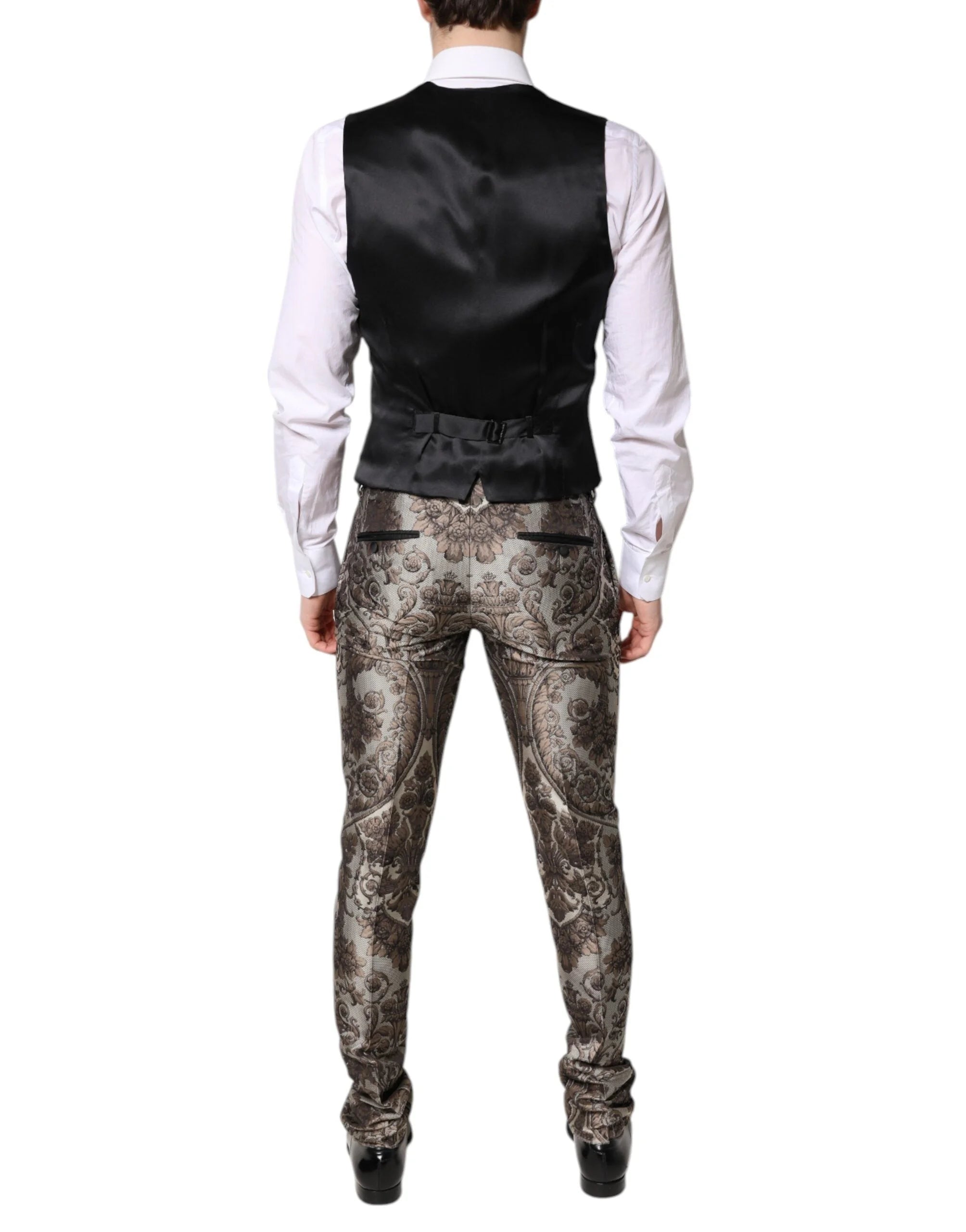 Dolce & Gabbana Multicolor Jacquard Single Breasted 3 Piece Suit - IT46 | S - Pant Suits