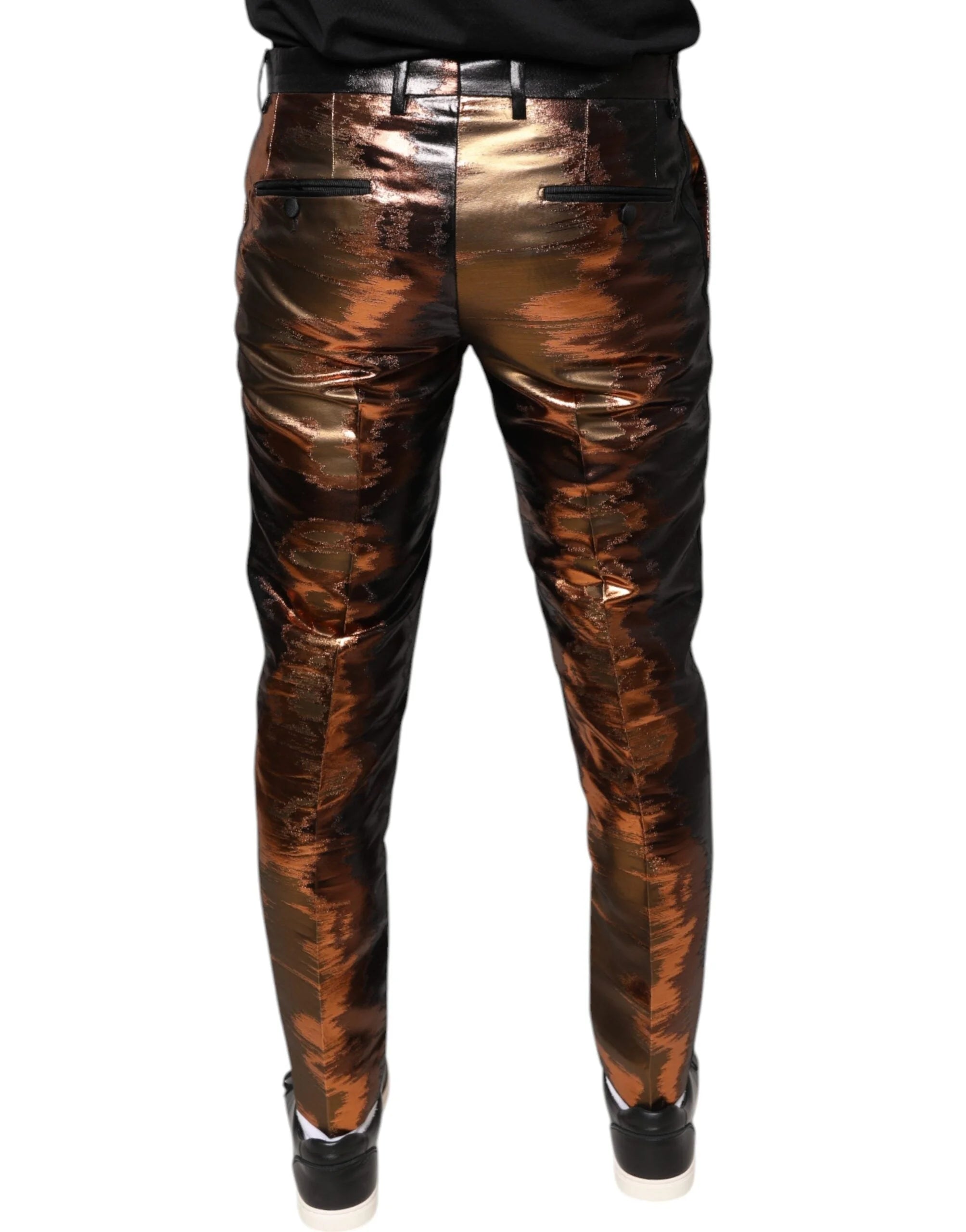 Dolce & Gabbana Multicolor Jacquard Skinny Men Pants - IT48 | M - Trousers
