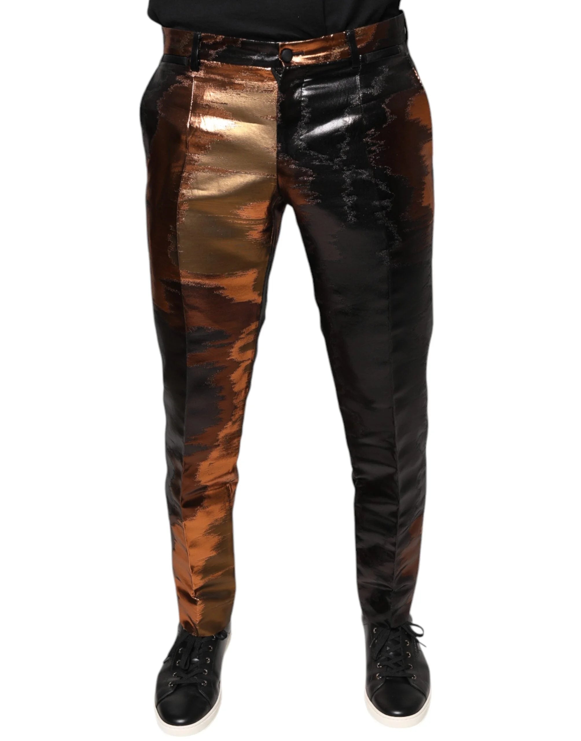 Dolce & Gabbana Multicolor Jacquard Skinny Men Pants - IT48 | M - Trousers