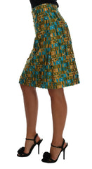 Dolce & Gabbana Multicolor Jacquard Straight Pencil Skirt - Skirts
