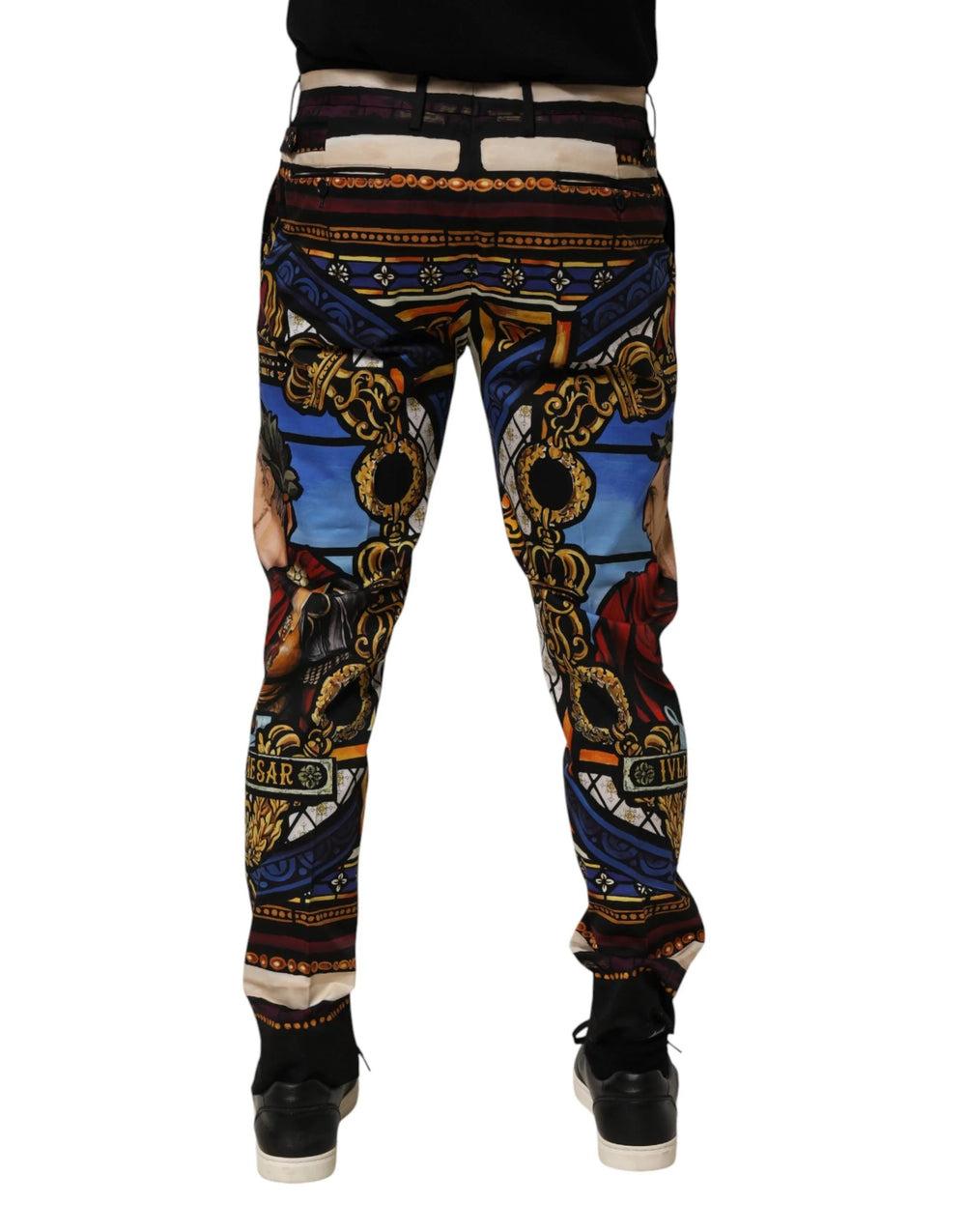 Dolce & Gabbana Multicolor Julias Ceasar Print Tapered Pants - Chinos